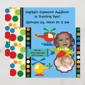 Foto Gepersonaliseerd Aviation Birthday Invitation Kaart (Voorkant / Achterkant)