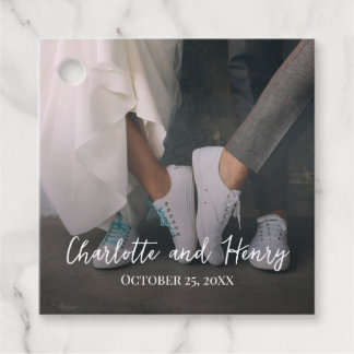 Foto gepersonaliseerd bedankt Label voor weddensch