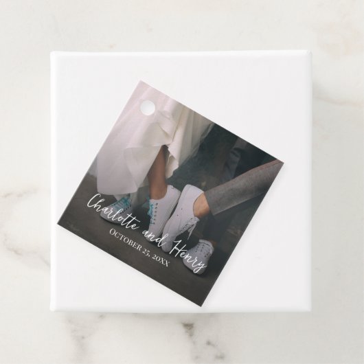 Foto gepersonaliseerd bedankt Label voor weddensch (In situ)