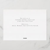 Foto gepersonaliseerd Merry kerstscript gold Folie Feestdagenkaart (Achterkant)