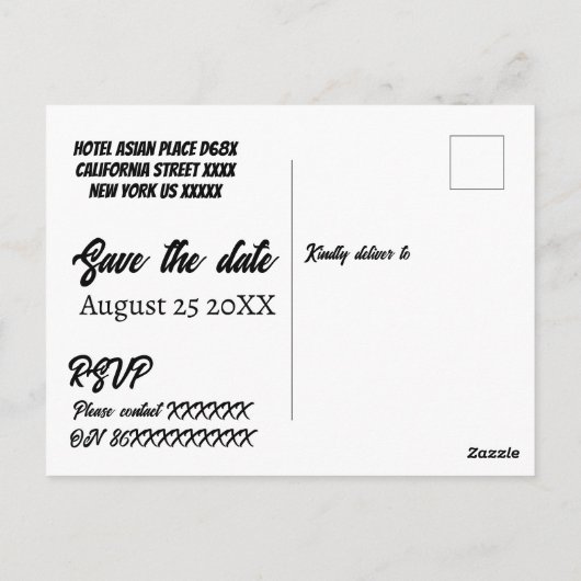 Foto Gepersonaliseerd Sla de Datum uitnodiging (Achterkant)