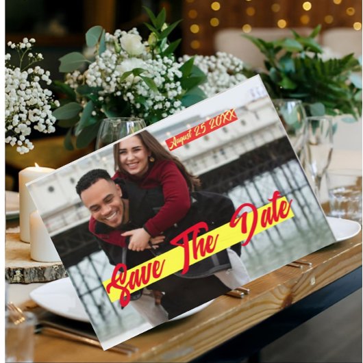 Foto Gepersonaliseerd Sla de Datum uitnodiging