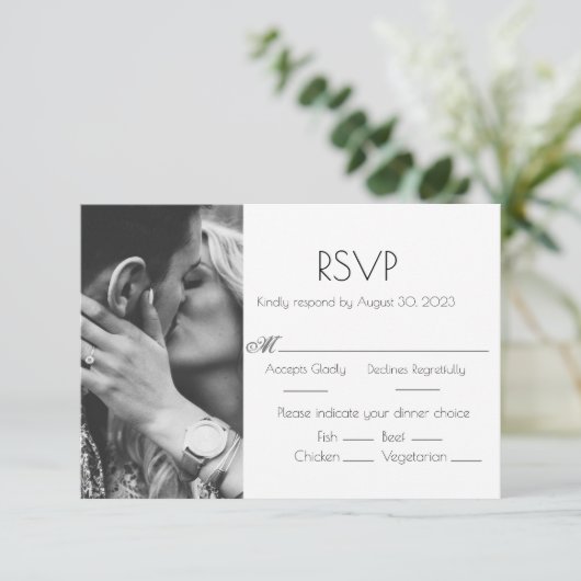 Foto Gepersonaliseerd Wedding RSVP-Kaart RSVP Kaartje (Staand voorkant)