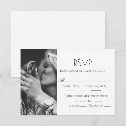 Foto Gepersonaliseerd Wedding RSVP-Kaart RSVP Kaartje (Voorkant / Achterkant)