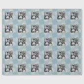 Foto gepersonaliseerd Winter Blue Cadeaupapier (Vlak)