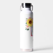 Foto Gepersonaliseerd Zonnebloem Roze Botanisch Waterfles (Voorkant)