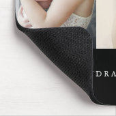 Foto Gepersonaliseerd Zwart Wit Eenvoudig Muismat (Hoek)