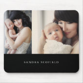 Foto Gepersonaliseerd Zwart Wit Eenvoudig Muismat (Voorkant)