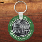 Foto gepersonaliseerde 50e High School Reunion-cad Sleutelhanger (Voorkant)