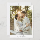 Foto gepersonaliseerde bruiloft met bericht bedankkaart (Voorkant)