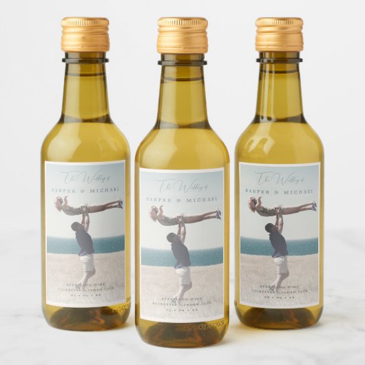 Foto gepersonaliseerde bruiloft wijn etiket (Flessen)