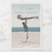 Foto gepersonaliseerde bruiloft wijn etiket (Enkel label)