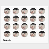 Foto gepersonaliseerde dank u stickers voor verjaa (Vel)