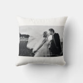 Foto gepersonaliseerde Floral Boho Wedding Gift Kussen (Achterkant)