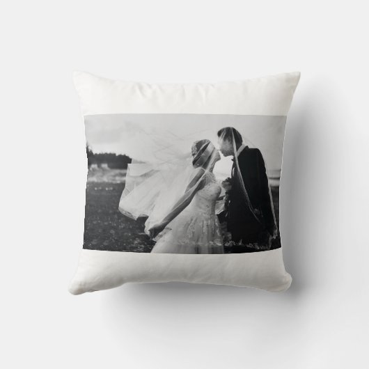 Foto gepersonaliseerde Floral Boho Wedding Gift Kussen (Achterkant)