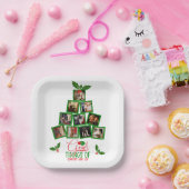 Foto gepersonaliseerde groene kerst papieren bordje (Feest)