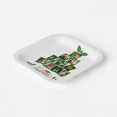 Foto gepersonaliseerde groene kerst papieren bordje (Gebogen)