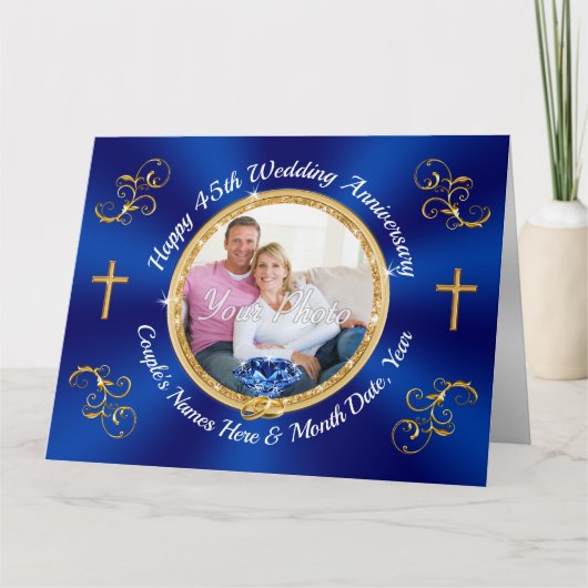 FOTO Gepersonaliseerde Happy, 45e Jubileum Kaarten (Voorkant)