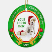 Foto, gepersonaliseerde kerstboomversieringen voor keramisch ornament (Links)