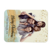 Foto gepersonaliseerde kerstmagneet, goudmunt magneet (Horizontaal)