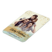 Foto gepersonaliseerde kerstmagneet, goudmunt magneet (Linkerzijde)