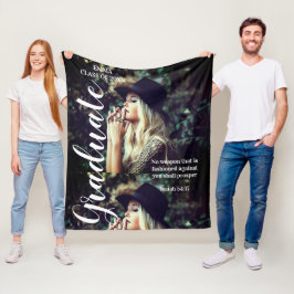 Foto Gepersonaliseerde tekst Afstuderen Bijbelteks Fleece Deken