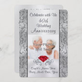 Foto, gepersonaliseerde uitnodigingen 40-jarig jub (Voorkant / Achterkant)