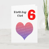 Foto gepersonaliseerde verjaardag meisje (leeftijd kaart (Voorkant)