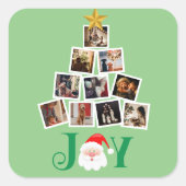 Foto Gepersonaliseerde Vreugde Kerstmis Vierkante Sticker (Voorkant)