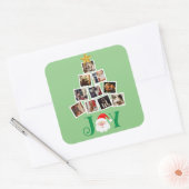 Foto Gepersonaliseerde Vreugde Kerstmis Vierkante Sticker (Envelop)