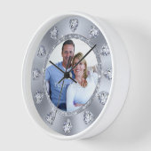 Foto, Gepersonaliseerde Wandklok Huwelijkscadeau, (Hoek)