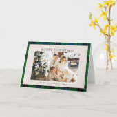 Foto geplaatst Rustic Tartan Christmas Custom Kaart (Gele Bloem)