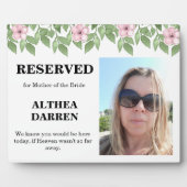 Foto gereserveerd voor de Moeder bruiloft teken Fotoplaat (Voorkant)