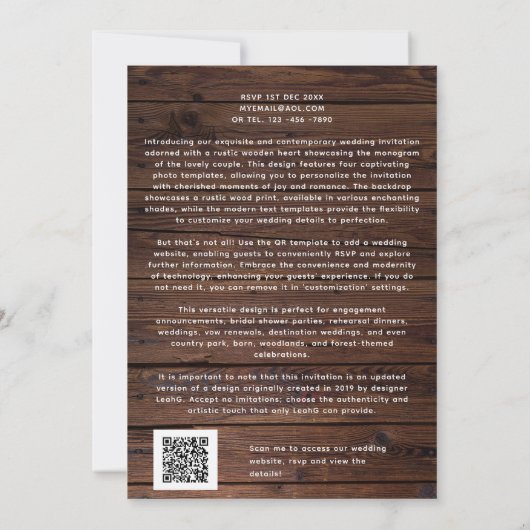 FOTO GESCHENKEN SJABLONEN FAMILIE VRIENDEN HUISDIE KAART (Achterkant)