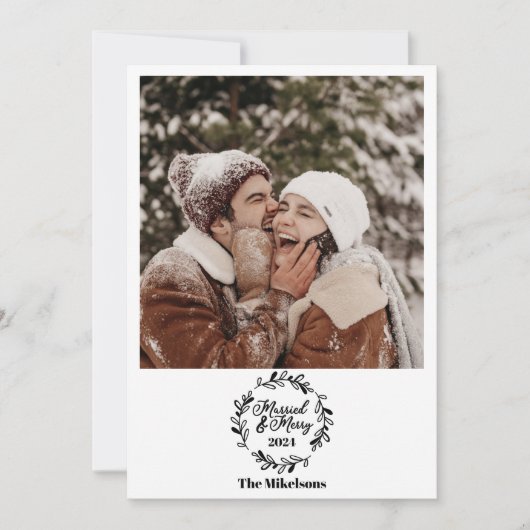 Foto: Getrouwd en vrolijk Feestdagenkaart (Voorkant)