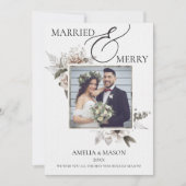 Foto Getrouwd & Vrolijk Waterverf Kerst Kaart (Voorkant)