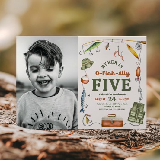 Foto Gevist 5e verjaardag uitnodiging