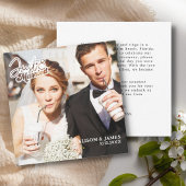 Foto Gewoon getrouwd bruiloft aankondiging Dank u