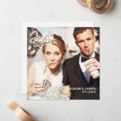 Foto Gewoon getrouwd bruiloft aankondiging Dank u (Voorkant / Achterkant in situ)