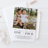 Foto gezamenlijke eerste verjaardagsuitnodiging  kaart