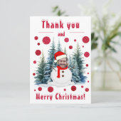 Foto gezicht grappig vrolijk en kerst bedankkaart (Staand voorkant)