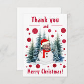 Foto gezicht grappig vrolijk en kerst bedankkaart (Voorkant / Achterkant)