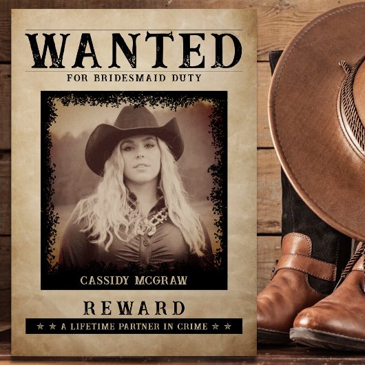  foto gezocht Poster bruidsmeisje voorstel