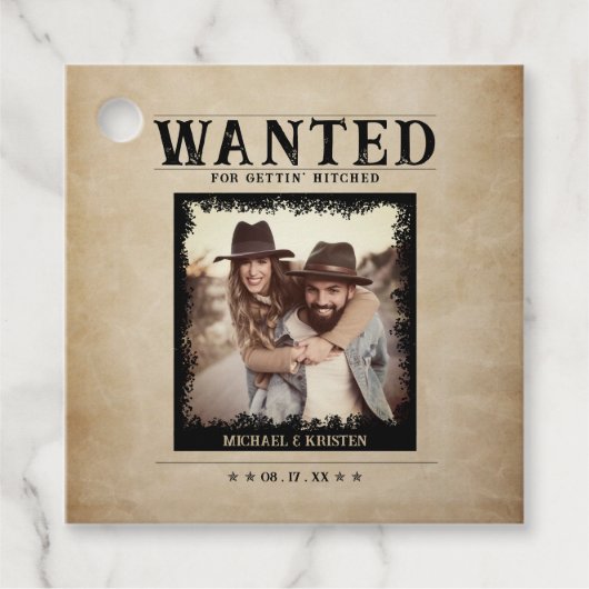 foto Gezocht Poster bruiloft Bedankjes Labels (Voorkant)