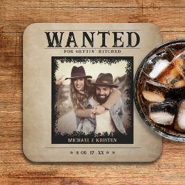  foto Gezocht Poster bruiloft Kartonnen Onderzetters