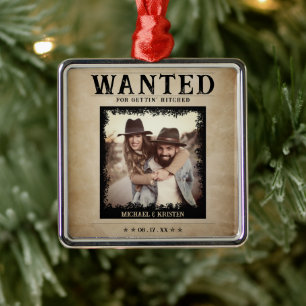  foto Gezocht Poster bruiloft kerst Metalen Ornament