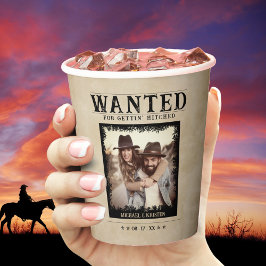 foto Gezocht Poster bruiloft Papieren Bekers