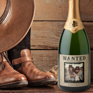  foto Gezocht Poster bruiloft Sparkling Wijnetiket