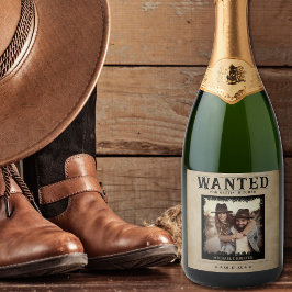  foto Gezocht Poster bruiloft Sparkling Wijnetiket