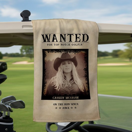  foto Gezocht Poster Grappig Golfhanddoek